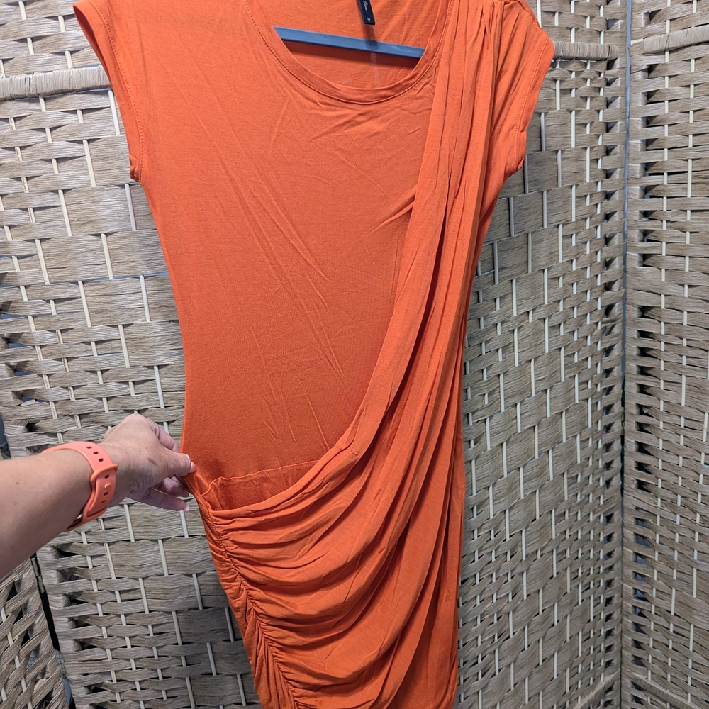 BCBGMaxAzria Asymmetrical Orange Dress